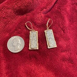 Gold & hammered silver french wire closure earrings
